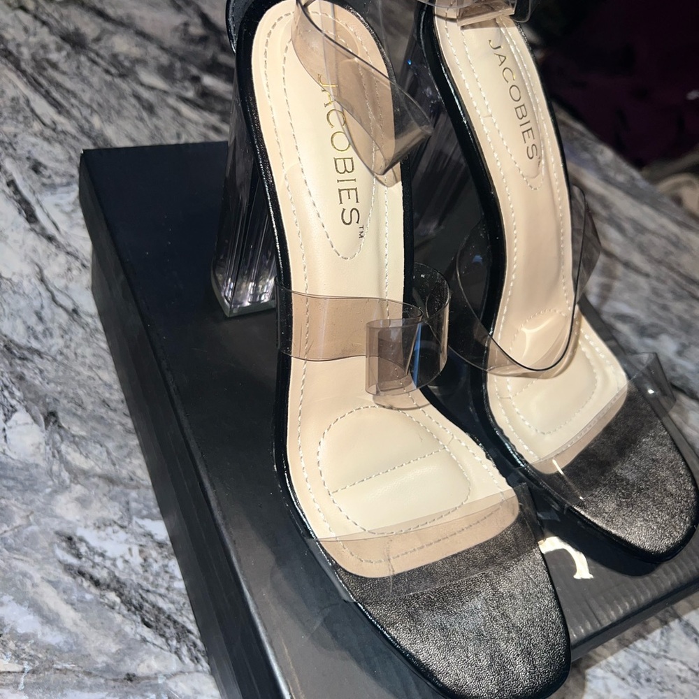 Jacobies Black and Clear Women's Heels